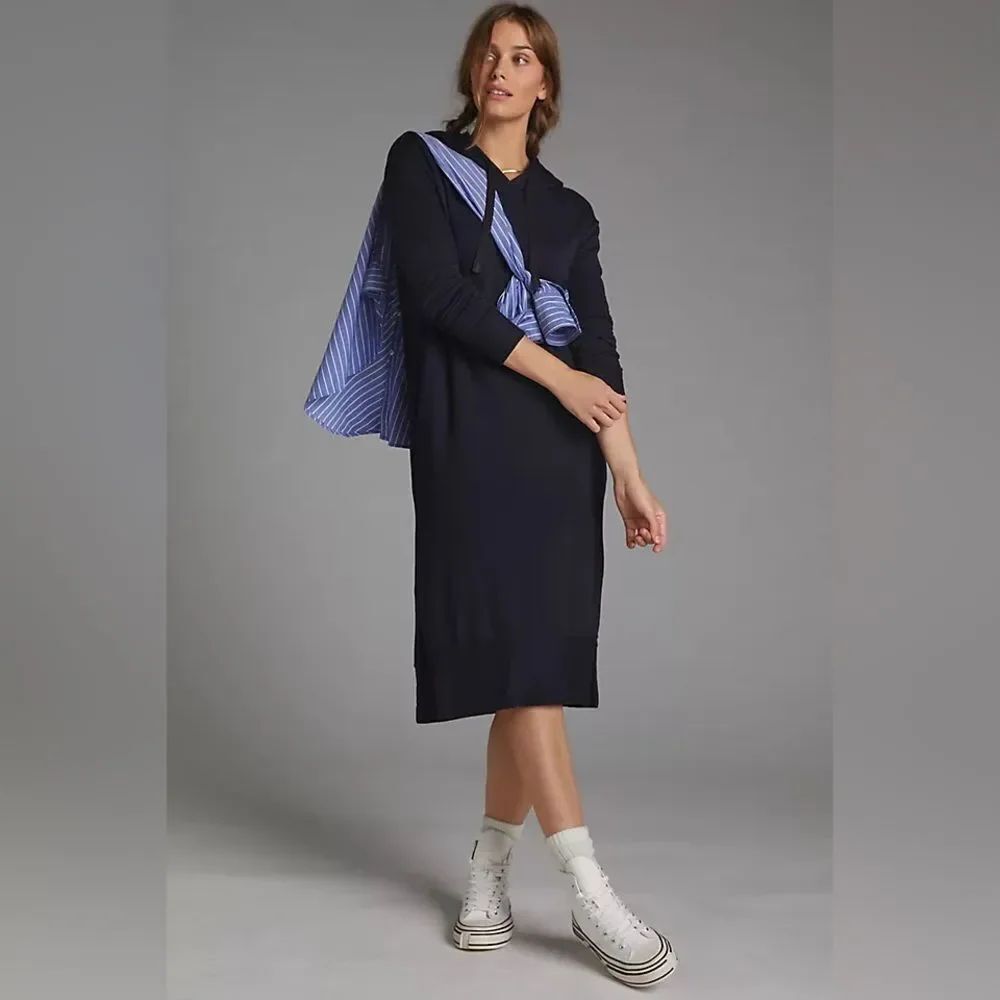 Anthropologie | Stateside Black Long Sleeve Hoodie Dress Size M